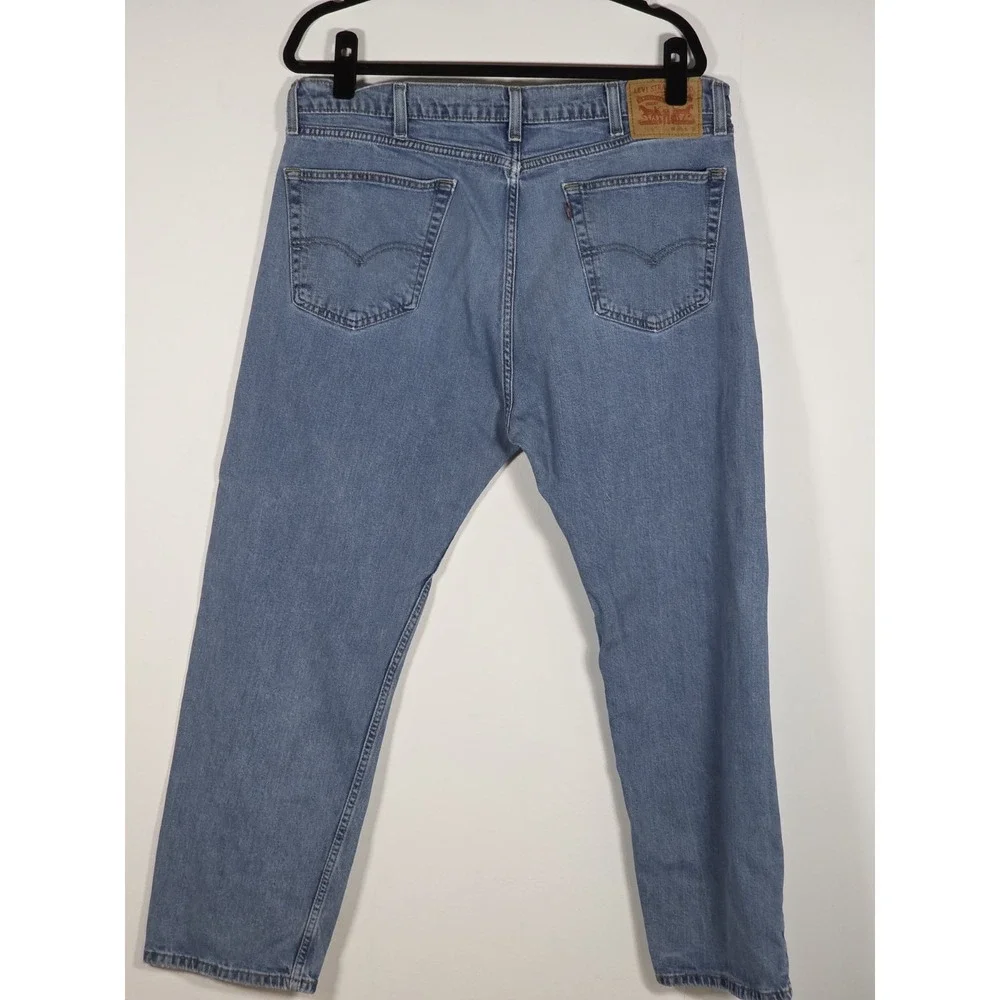 Levis Mens 40x30 505 Straight Leg Blue Denim Jeans Regular Fit Classic Essential